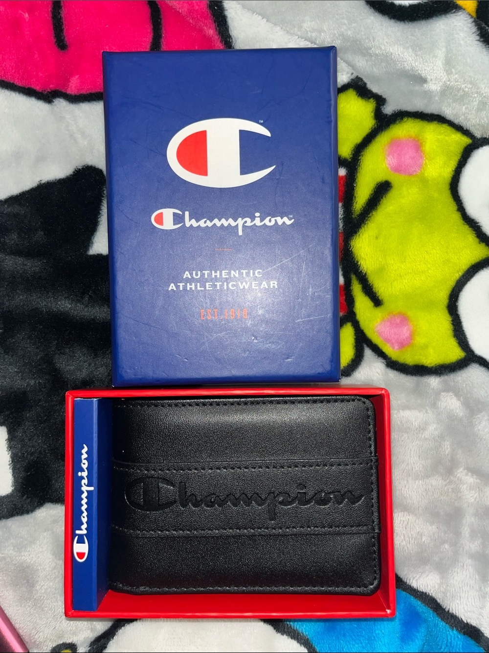 Champion Black Leather Bifold Wallet NIB NWT